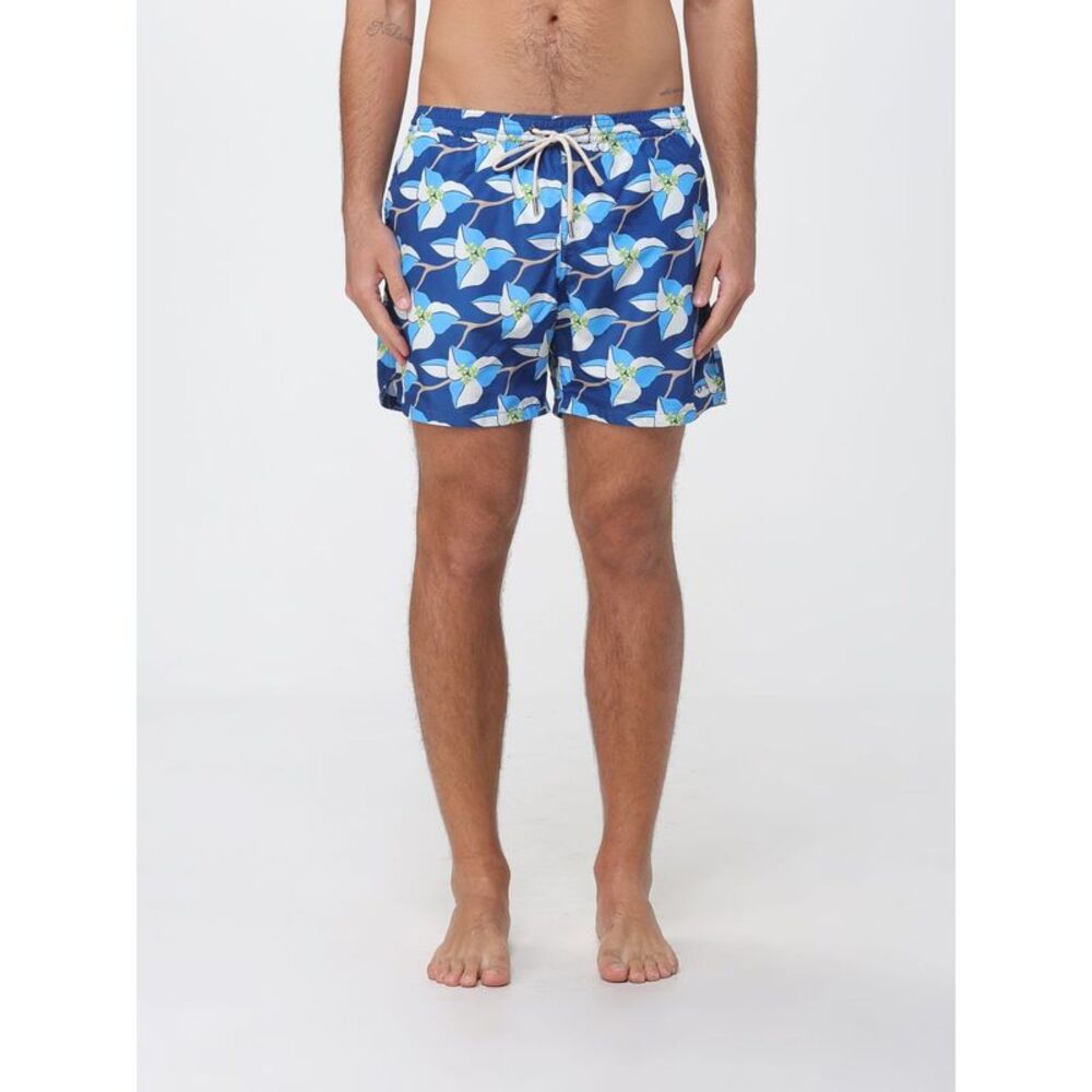 Floral Print Polyester Swim Shorts Nom With Drawstring Waist